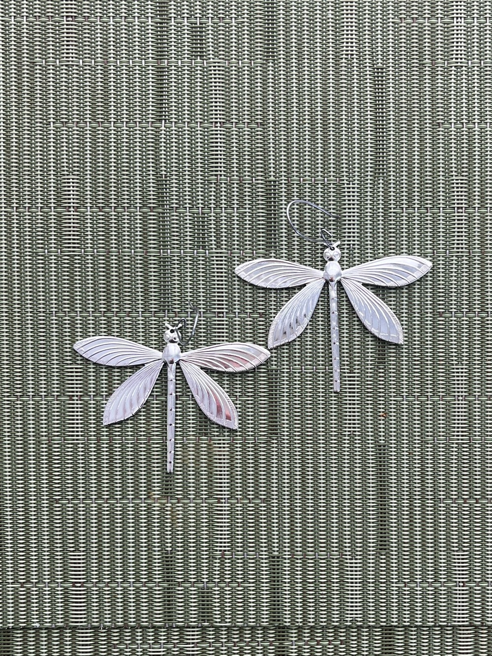 Silver Dragonfly Dangle Earrings, Nickel Free & Tarnish Resistant